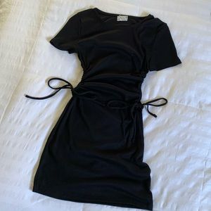 Black open side dress
